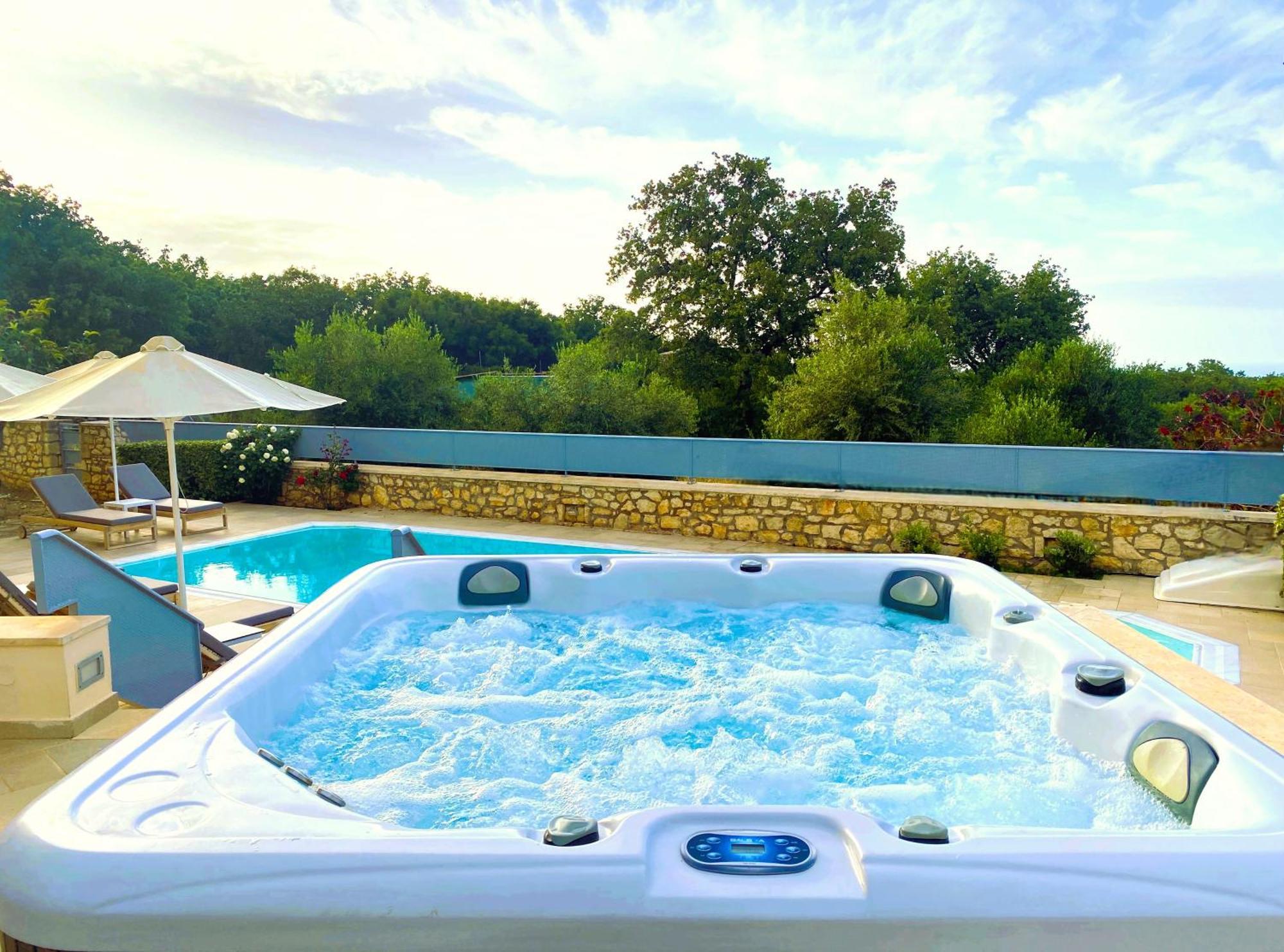 Deluxe Villa Ianthos - Outdoor Hot Tub & Kids Pool Gállos Exterior foto